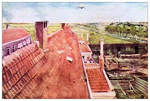 ArtPlaza Van Gogh Vincent-View over the rooftops Decorative Panel, Wood, Multi-Colour, 90 x 1.8 x 60 cm