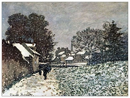 ArtPlaza Monet Claude-Snow at Argenteuil Decorative Panel, Wood, Multi-Colour, 80 x 1.8 x 60 cm
