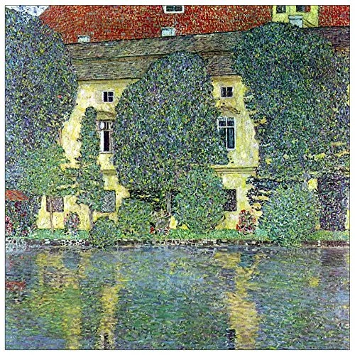 ArtPlaza Klimt Gustav-Castle at the Attersee Decorative Panel, Wood, Multi-Colour, 50 x 1.8 x 50 cm