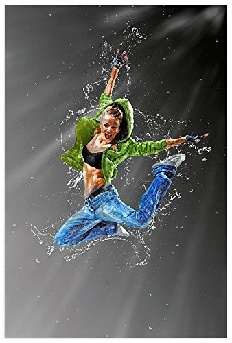 ArtPlaza Art Studio-Jumping Decorative Panel, Wood, Multi-Colour, 60 x 1.8 x 90 cm