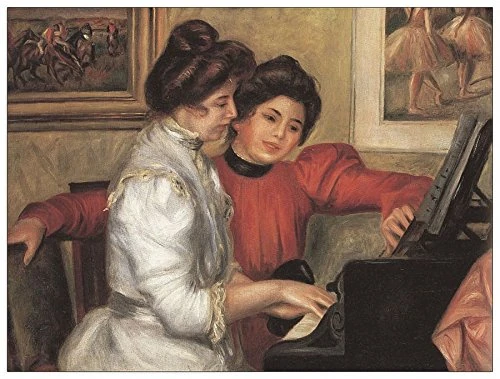 ArtPlaza Renoir Pierre-Auguste-Yvonne and Christine Lerolle at the piano Decorative Panel, Wood, Multi-Colour, 80 x 1.8 x 60 cm