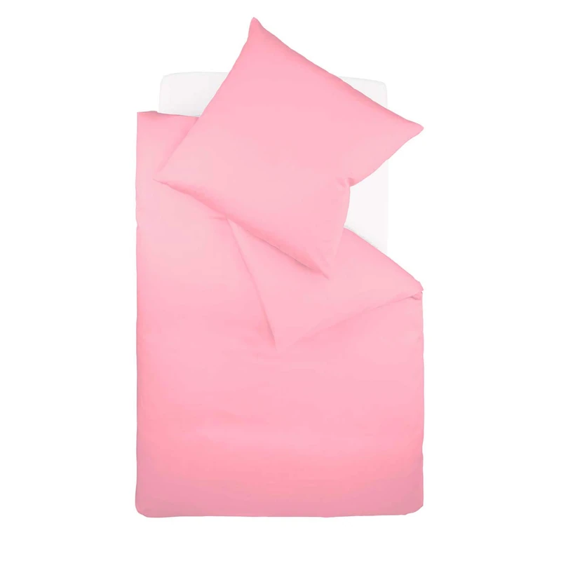 Fleuresse Colours Satin Duvet Set, Satin, Pink, 38.0 x 27.6 x 4.8 cm