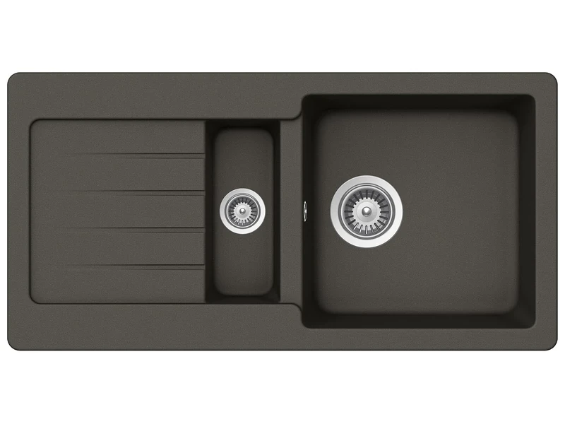 Schock TYPD150SAGAS Typos D-150S Kitchen Sink in Asphalt Accessories, 860 x 435 x 309 mm