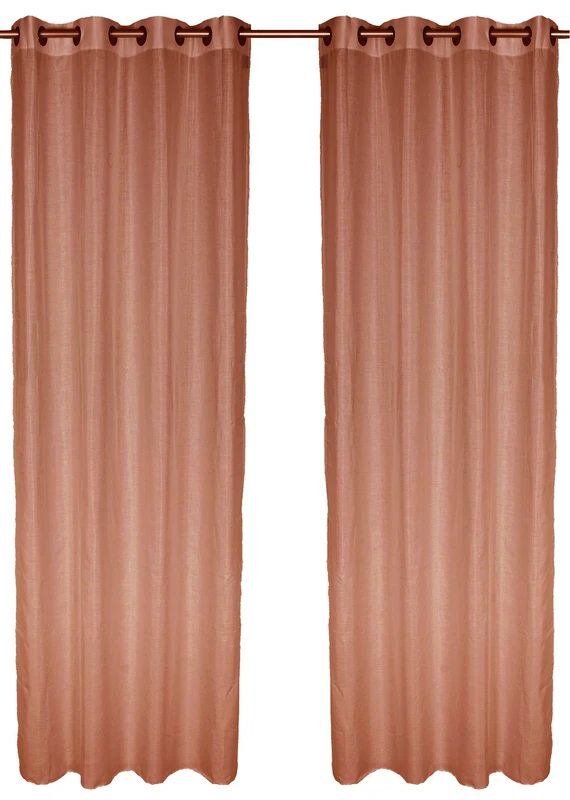 Maison Decor Niger Curtain with Eyelets, Acrylic, Orange, 140 x 270 cm
