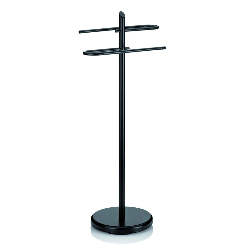 kela towel rail upright 88cm, towel rail with 2 towel rails, KEN, metal powder-coated, towel rail black