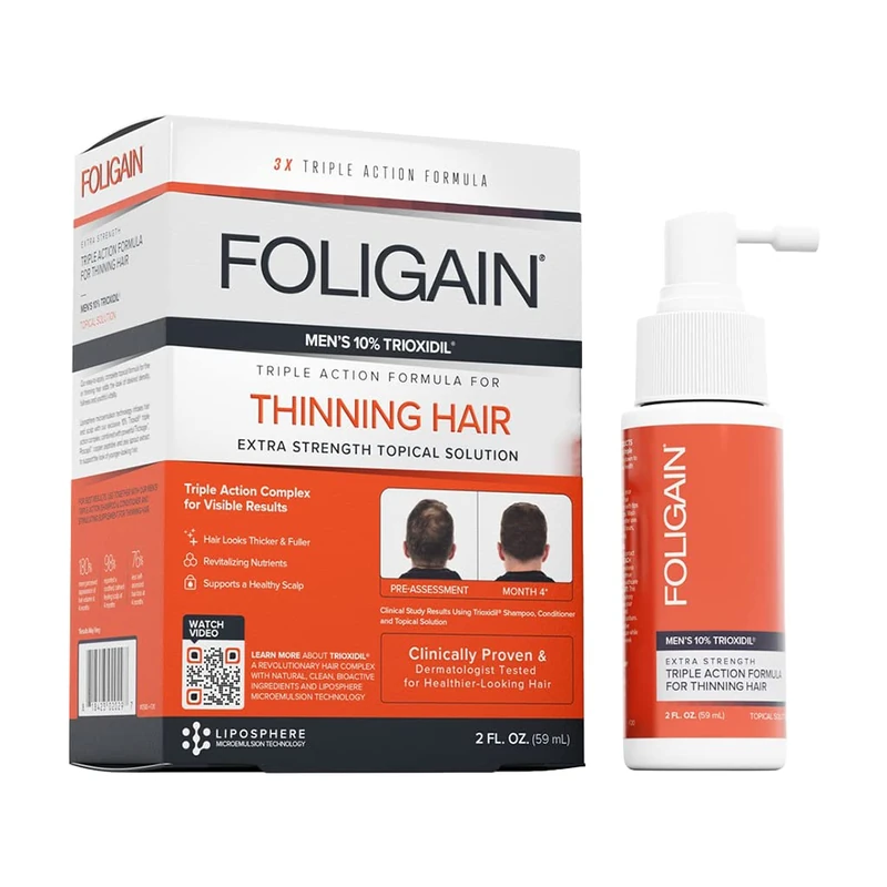Foligain Mens HAIR REGROWTH TREATMENT with 10% Trioxidil 2 oz - Image 1