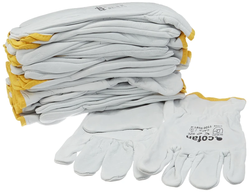 CoFan 11000091 – 8 Pack of 12 Leather Cowhide Gloves (T-8) Grey
