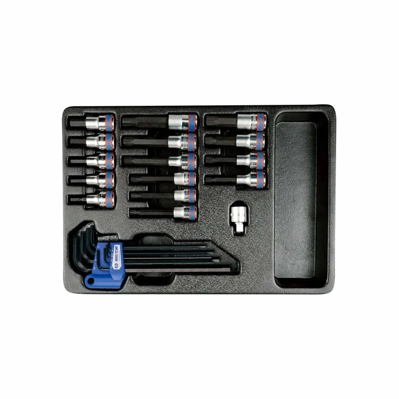 KING TONY 9-91024MR50 Bit Socket and Hex Key Set for Tool Chest, 3/8 Inch and 1/2 Inch Drive, 24 Pieces