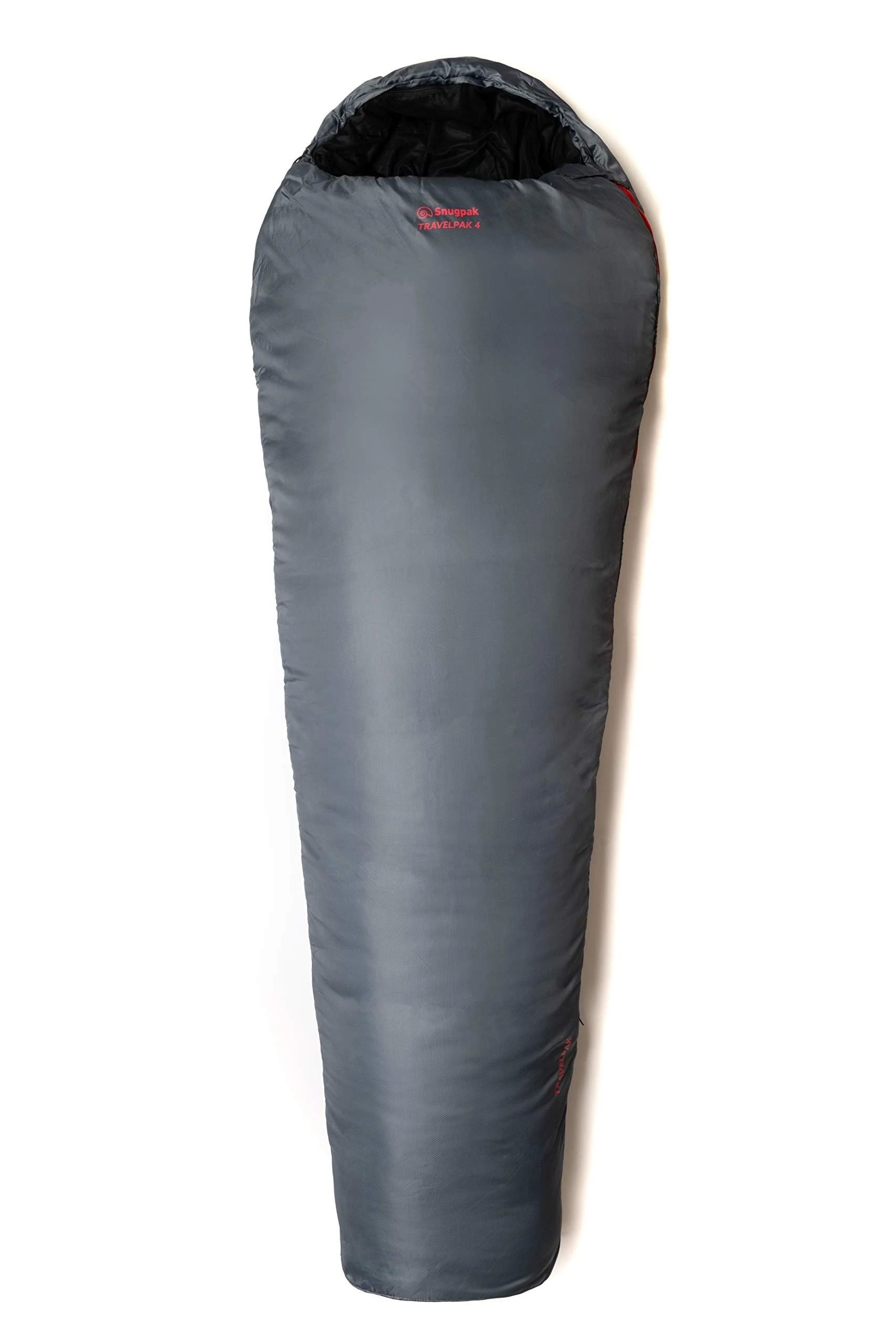 Snugpak | Travelpak 4 | Outdoor Sleeping Bag | Built in Mosquito Net | Antibacterial (Pebble Grey, Left Side Zip)
