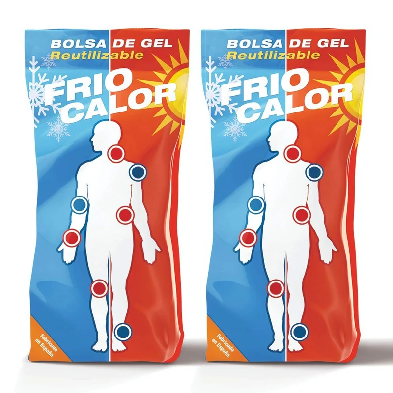 PRACTICOSA Reusable Hot and Cold Gel Bag, First Aid Bag for Freezer or Microwave, Cold-Hot Compress for Injuries, Trauma and Sprains, 13 x 27 cm, Pack of 2