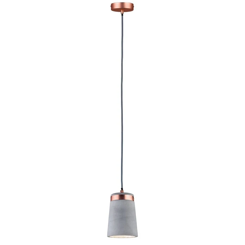 Paulmann 79617 Neordic Stig Pendant luminaire max. 1x20W Pendant lamp for E27 Lamps Ceiling lamp Grey/Copper matt 230V Concrete/Metal Without lamp