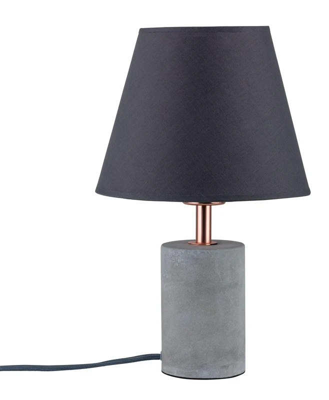 Paulmann 79622 Neordic TEM Table luminaire max. 1x20W Table lamp for E27 Lamps Bedside lamp Grey/Copper 230V Fabric/Concrete/Metal Without lamp