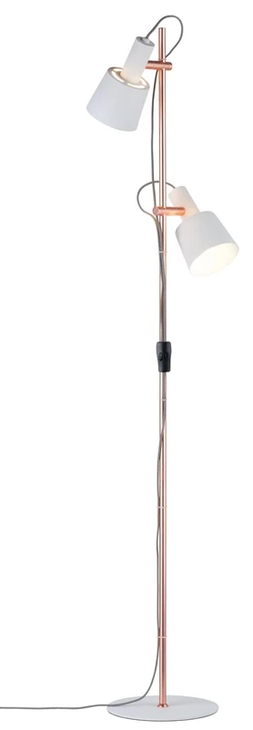 Paulmann 79660 Neordic Haldar Floor luminaire max. 2x20W Floor lamp for E14 Lamps Floor luminaire White/Copper matt floodlight 230V Metal Without lamp