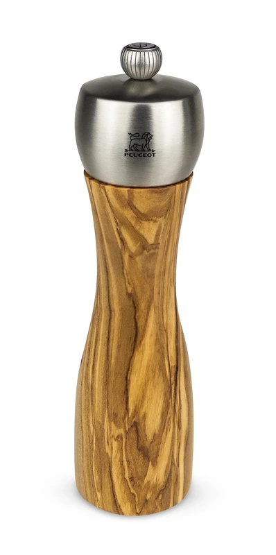 Peugeot - Fidji Manual Pepper Mill - Olive Wood & Stainless Steel, 20 cm