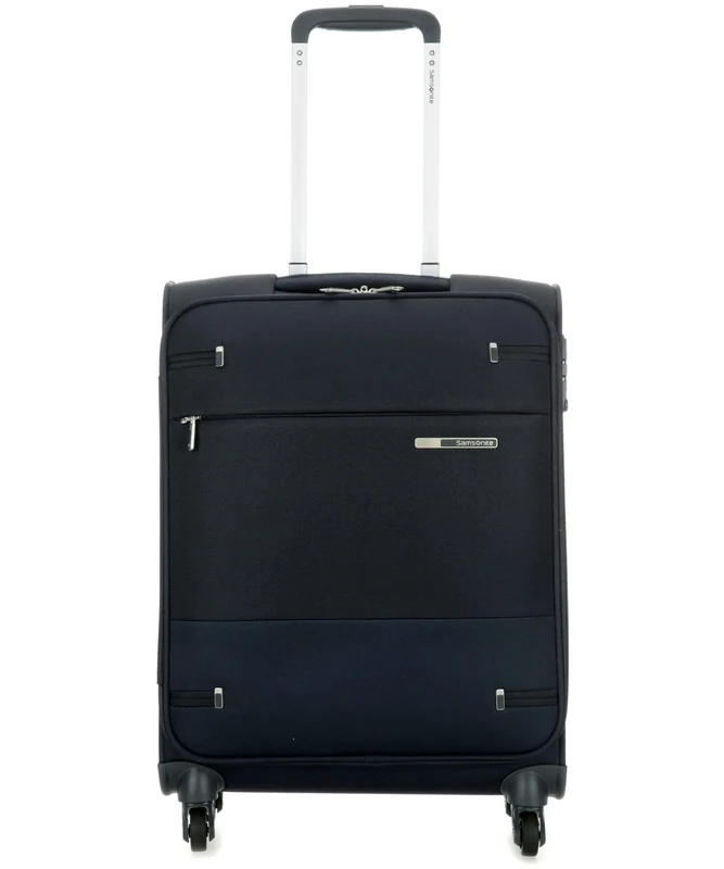 Samsonite Base Boost - Hand Luggage Suitcase 55 x 40 x 20 cm, Soft Luggage Cabin Trolley Suitable for Most Airlines, Including Ryanair & easyJet, TSA Lock, Lightweight, 39 L, Navy Blue