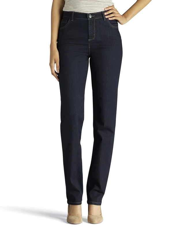 Lee Women's Instantly Slims Classic Relaxed Fit Monroe Straight Leg Jean, Heritage, 18 Long