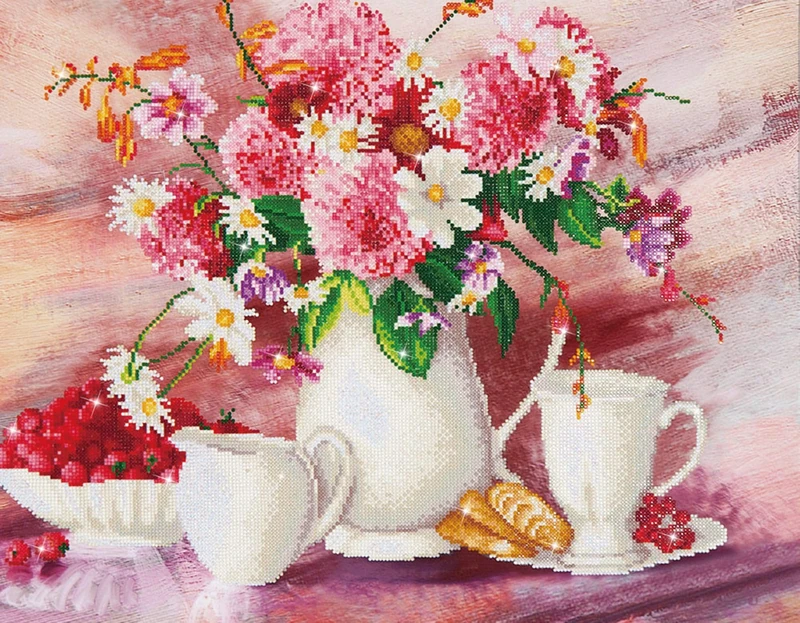 DIAMOND DOTZ Painting, Beginner Kit, Romantic Tea Time, 72x56cm