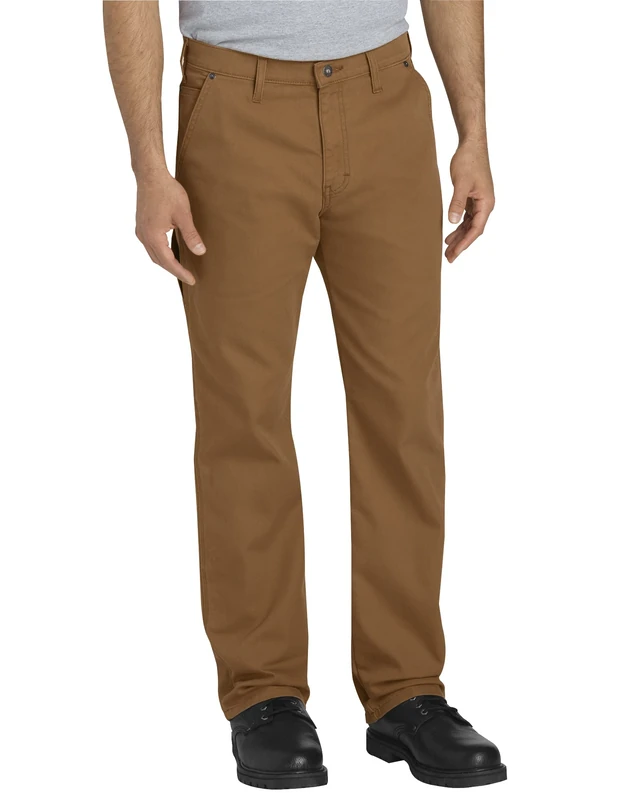 Dickies Workwear - Trousers for Men, Duck Carpenter Pants, Regular Fit, Brown Duck, 34W