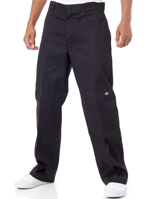 Dickies Men's Flex Double Knee Work Pant Loose Straight Fit, Black, 44W x 32L