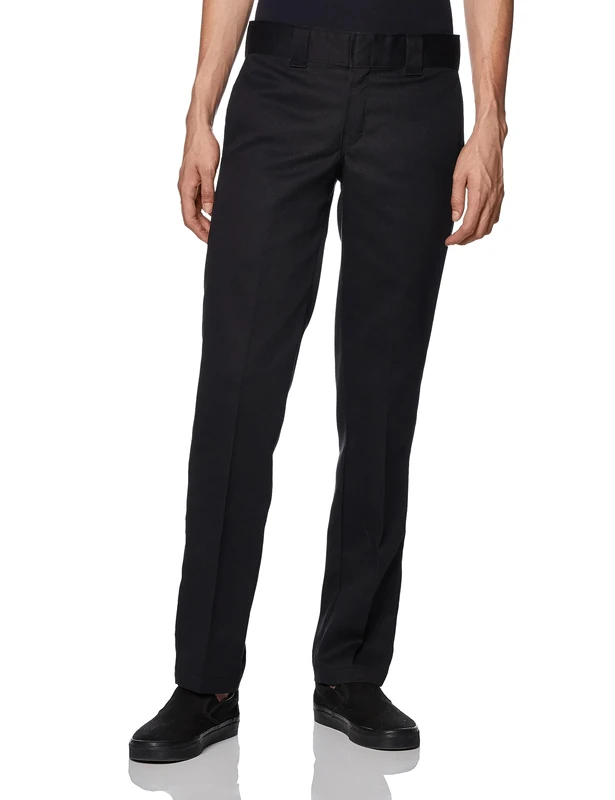 Dickies Men's Flex Work Pant Slim Straight Fit, Black V1, 33W x 30L