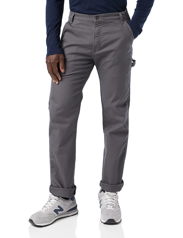 Dickies Workwear - Trousers for Men, Duck Carpenter Pants, Regular Fit, Stone Wash Grey, 40W