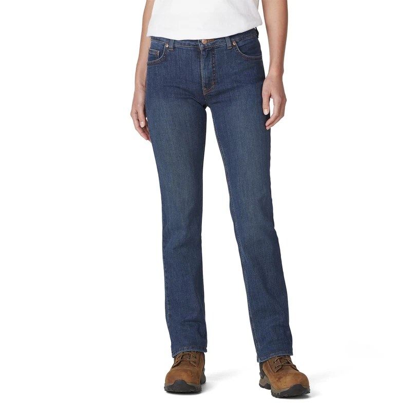 Dickies Women's Perfect Shape Denim Jean-Straight Stretch, Stonewashed Indigo Blue, 2 - Image 1