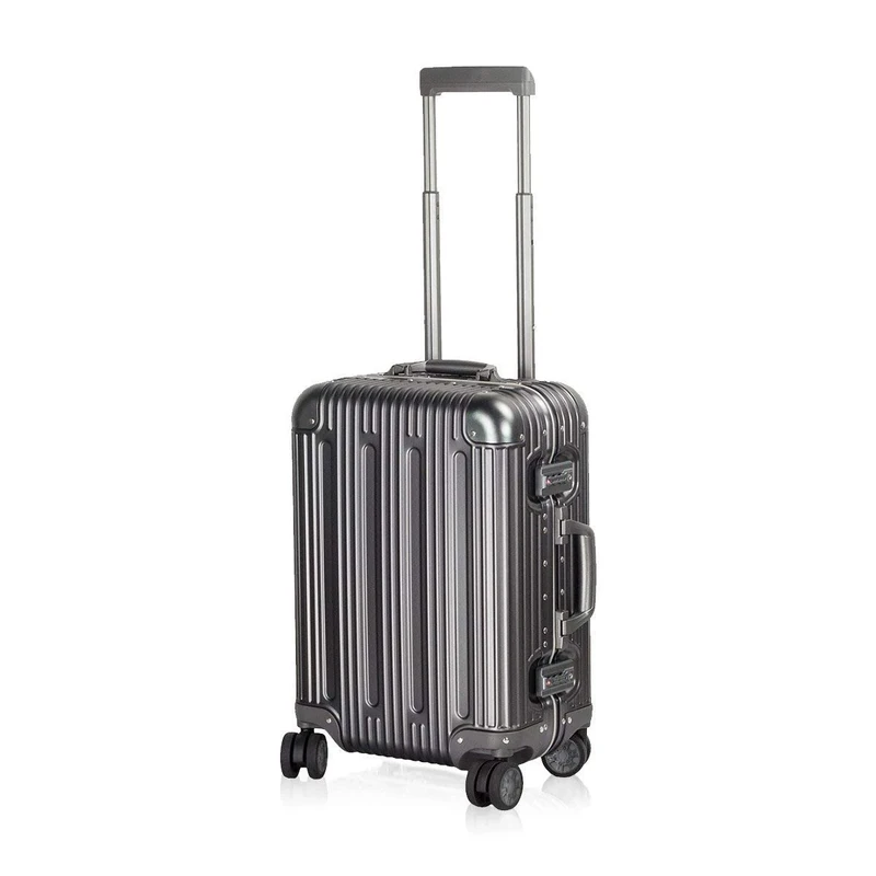 TRAVELKING Multi-Size All Aluminum Hard Shell Luggage Case Carry On Spinner Suitcase 20"-28", Grey, 20"