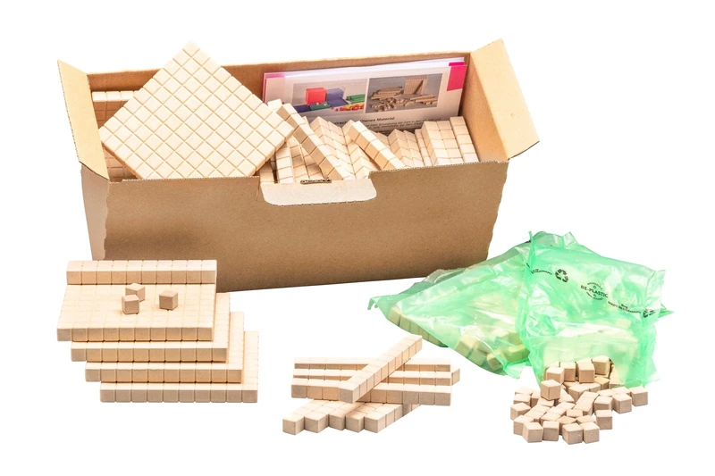 WISSNER® Large Dienes Base Ten Set (432 Pieces) made from RE-Wood® – Base Ten System for Primary School