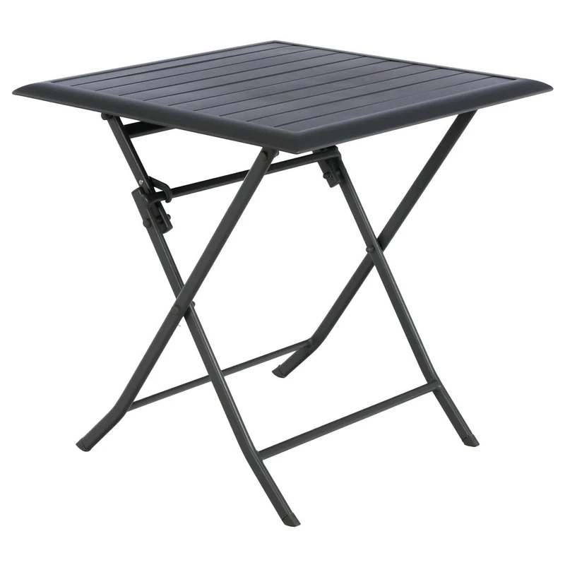 Hespéride HES-139944 Square Folding Table 2 Seater Azua-Graphite Epoxy Treated Aluminium Large - Image 1