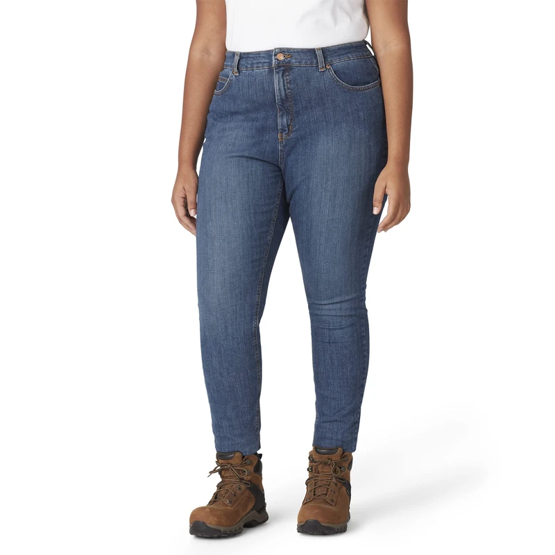Dickies Women's Perfect Shape Denim Jean-Skinny Stretch Plus Size, Stonewashed Indigo Blue, 24 - Image 1