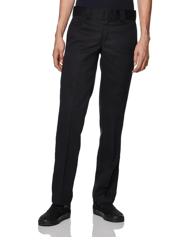 Dickies Men's Flex Work Pant Slim Straight Fit, Black V1, 30W / 30L