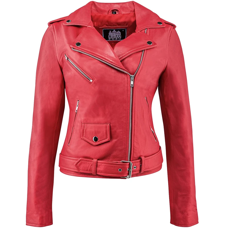 Urban Leather Perfecto Ladies Jacket, Red