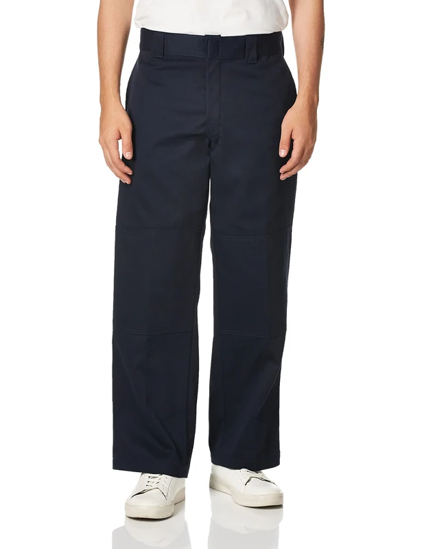 Dickies Men's Flex Double Knee Work Pant Loose Straight Fit, Dark Navy, 32W / 30L