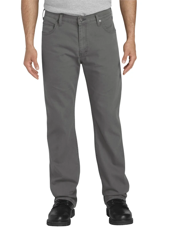 Dickies Men's Tough Max Duck 5-Pocket Pant, Stonewashed Slate, 36W x 34L