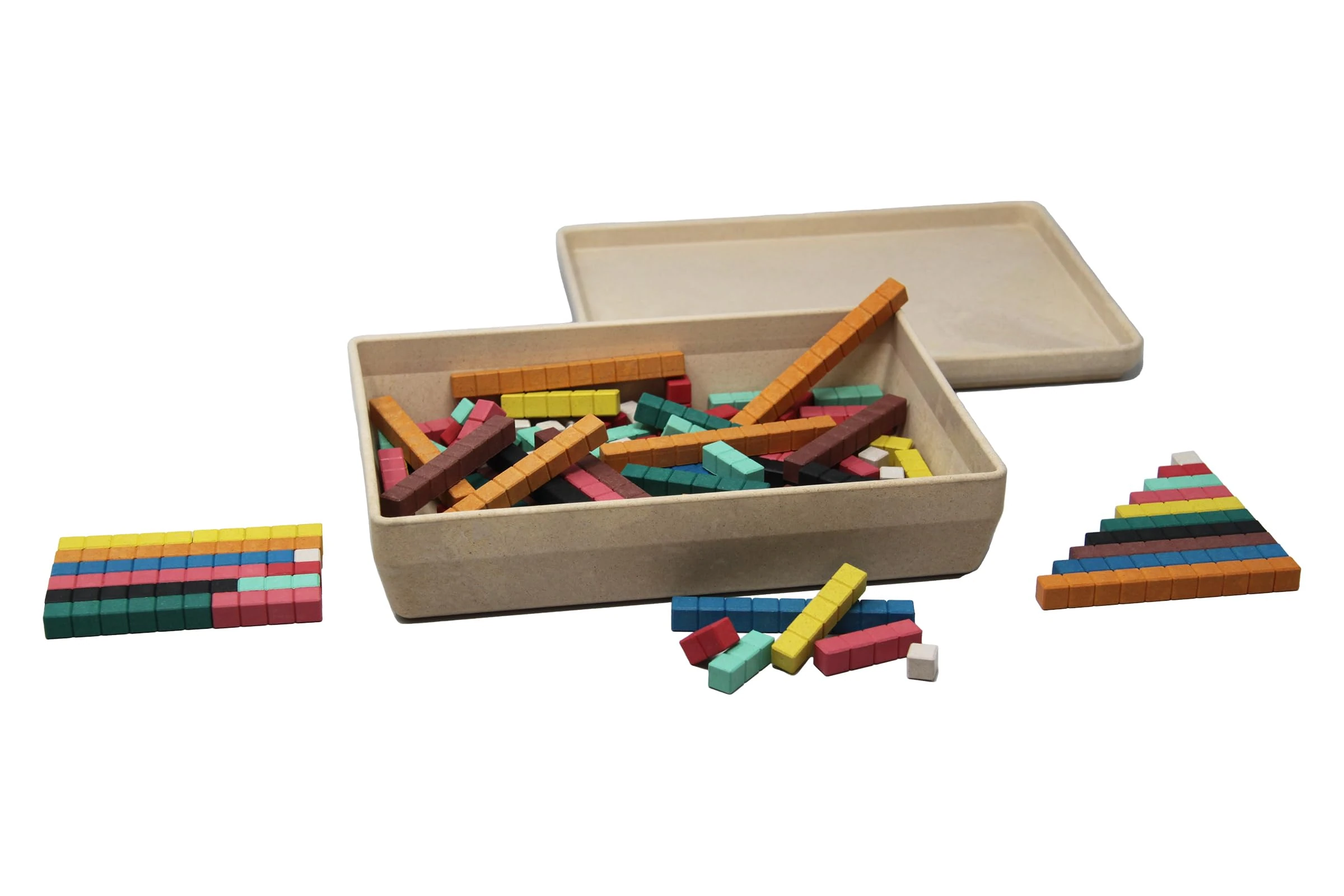 WISSNER active learning 080507.000 RE-Wood Counting-Rods, 126 Pieces in a Cotton Bag, Multi-Color