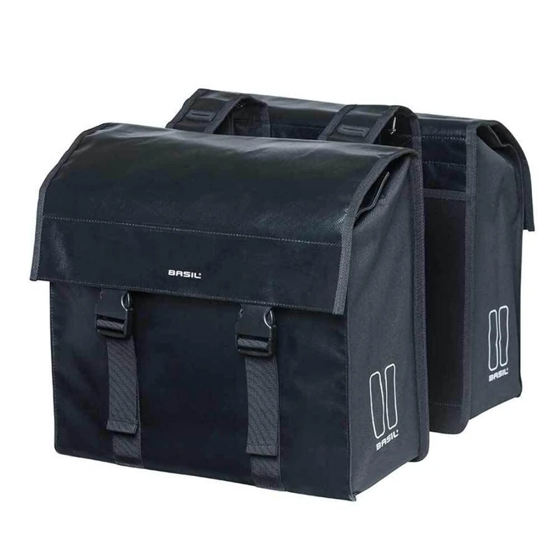 Basil Urban Load Double Cycle Bag - Black, 53 Litre