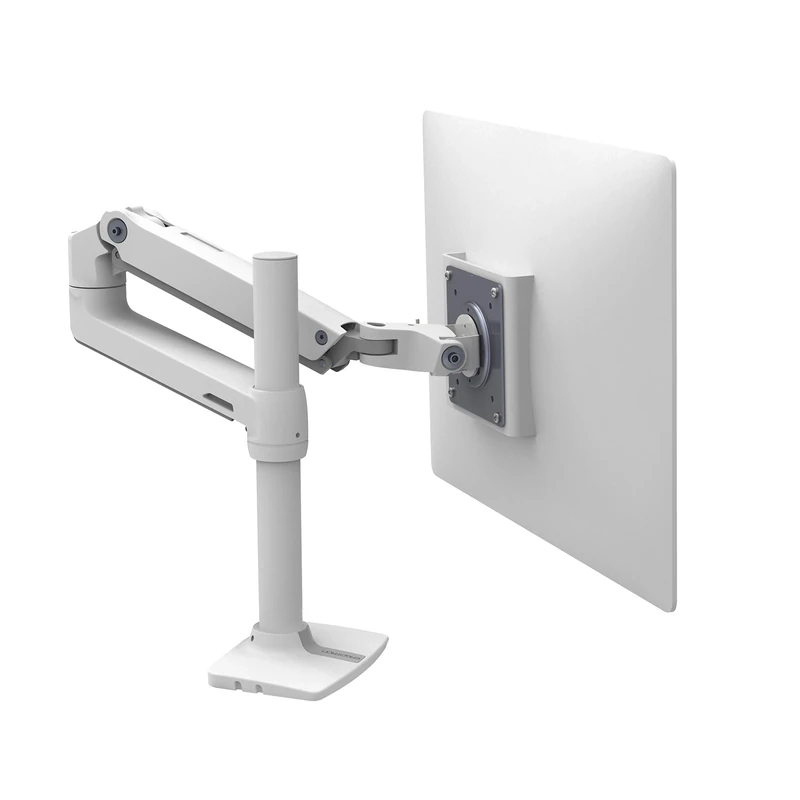 Ergotron – LX Premium Monitor Arm, Single Monitor Desk Mount – fits Flat Curved Ultrawide Computer Monitors up to 34 Inches, 3.2-11.3kg, VESA 75x75mm or 100x100mm – Tall Pole, White (45-537-216)