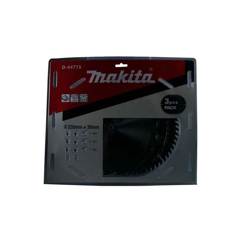 Makita D-44775 235 x 30B TCT Sawblade Wood - Multi-Colour (Pack of 3)