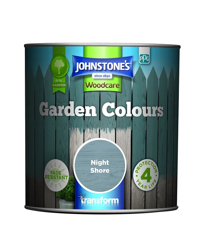 Johnstone’s - Garden Colours - Night Shore - Exterior Wood Paint - Fade Resistant - Suitable for Garden Furniture Outdoors - Fence Paint - Dry in 2 hours - 12m2 Coverage per Litre - 1L