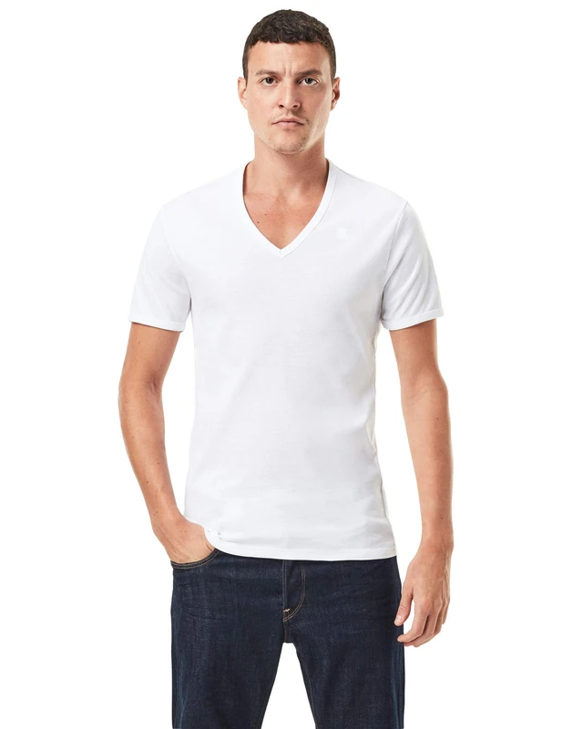 G-STAR Men's Base T-Shirt 2 Pack O., White (White D07207-124-110), XXL