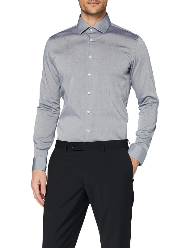 Seidensticker men's business shirt - extra slim fit - non-iron - Kent collar - long sleeve - 100% cotton