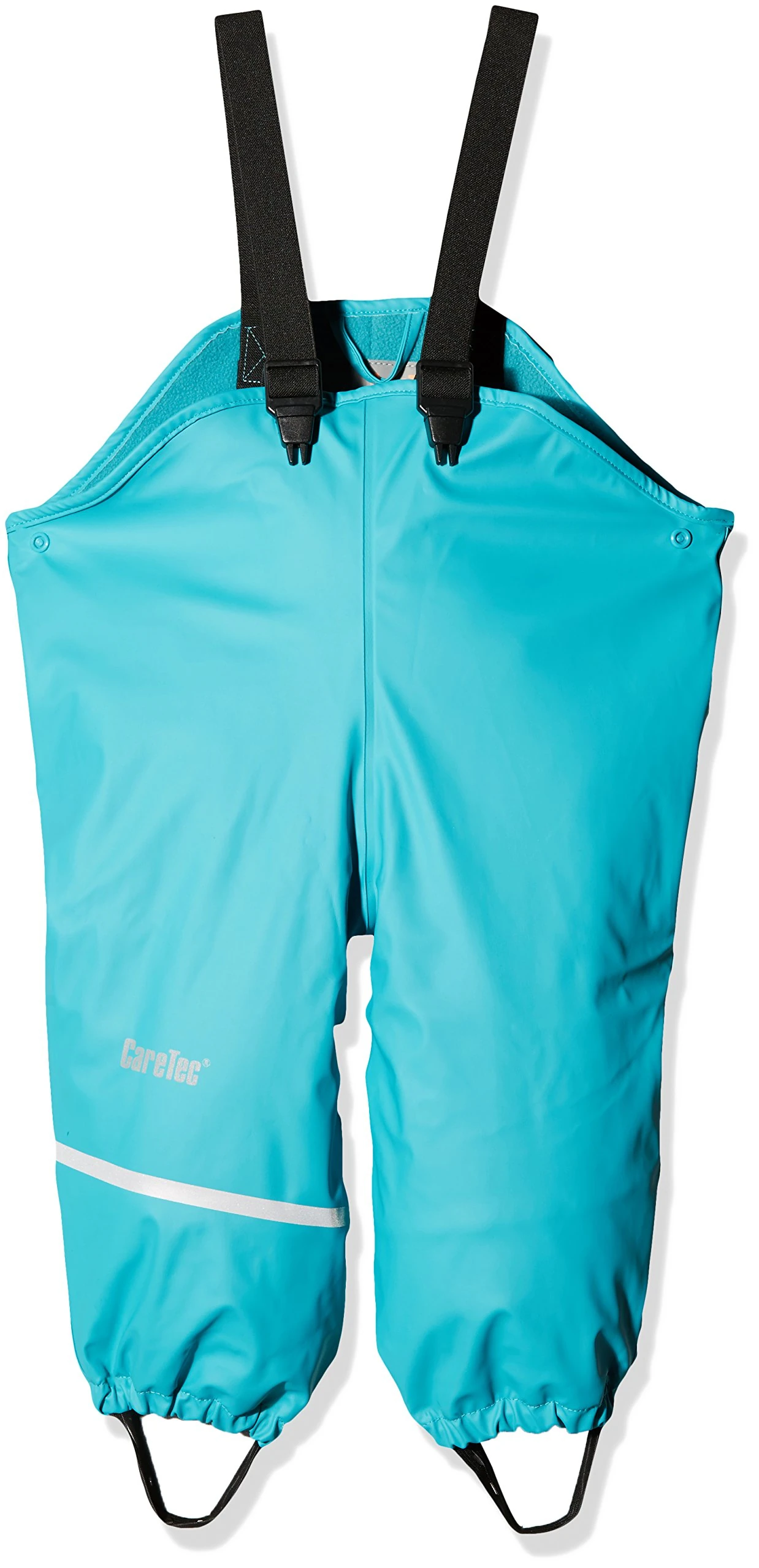 CareTec Unisex Kids Overall - Pu W. Fleece Rain Trousers, Turquoise (968), 6-9 Months UK