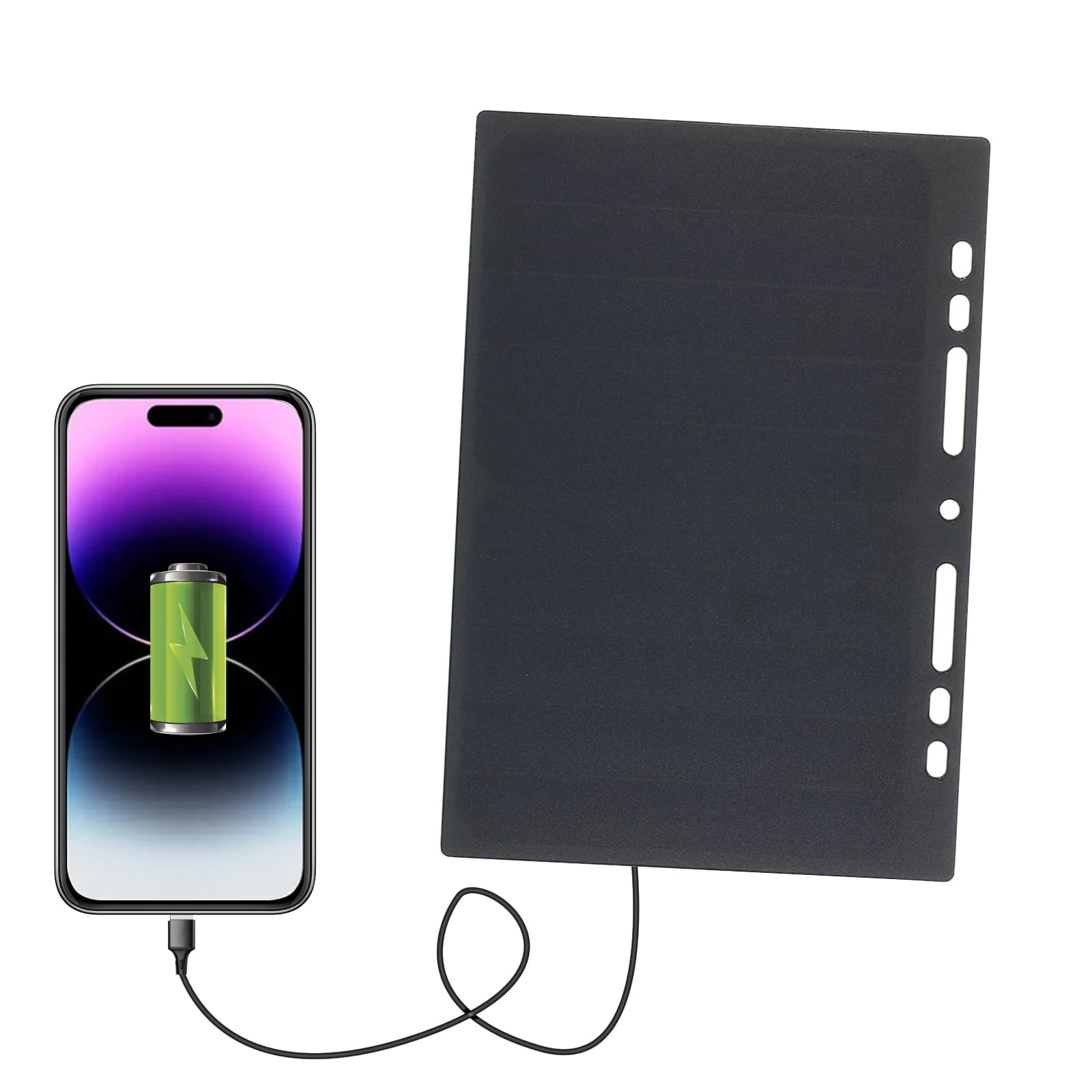Lixada 10W High Power Paper Shaped Mini Portable Monocrystalline Silicon Solar Panel Charger USB Port for Cell Phone Camping Riding Climbing Travel Outdoor Activity
