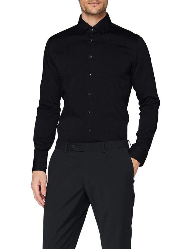 Seidensticker men's business shirt - extra slim fit - non-iron - Kent collar - long sleeve - 100% cotton