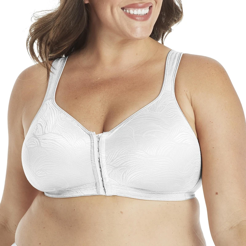 Playtex Women's 18 Hour Front Close Back Support Posture Bra Wf, White, 46DD