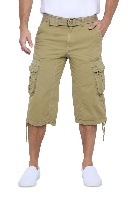 X RAY Men's Belted Long Cargo Shorts for Men, Below Knee Length Mens Cargo Shorts, 3/4 Pants (Big and Tall Shorts for Men), Khaki, 34 - Image 1