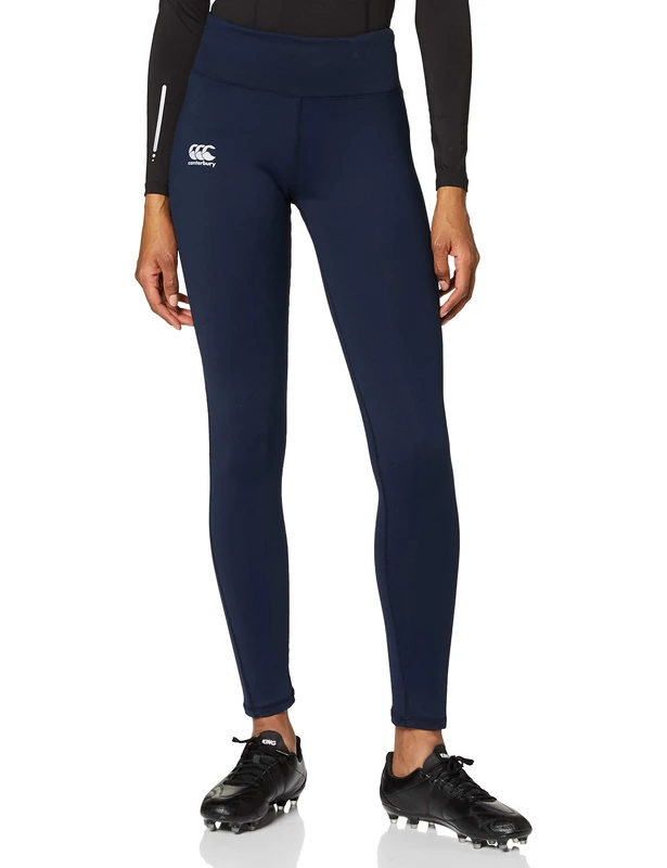 Canterbury Women's Vapodri Full Length Tights | High Waisted Leggings | Moisture Wicking | Internal Pocket Full Length Leggings, Navy, 14