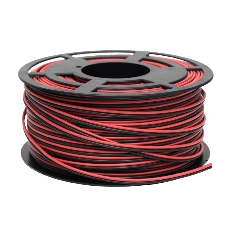 100 m Electric Cable Roll | Parallel | Section 2 x 1.5 mm2 | Black and Red