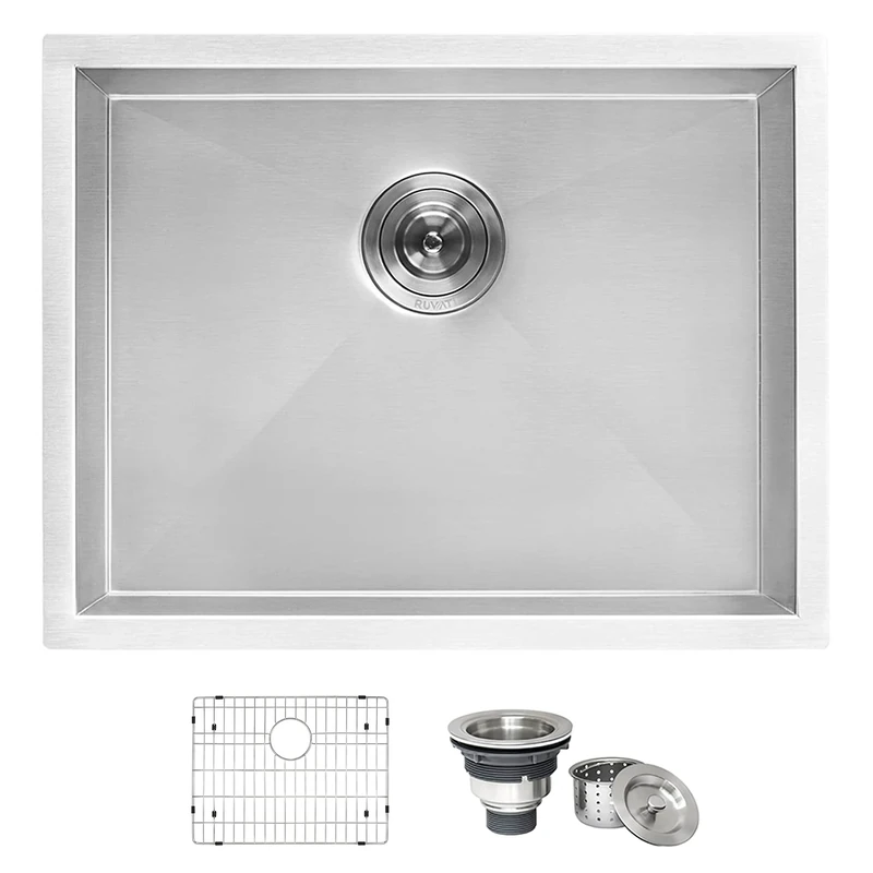 Ruvati 23" x 18" x 12" Deep Laundry Utility Sink, Undermount Laundry Sink - 16 Gauge Stainless Steel Utility Sink - Single Bowl Laundry Room Sink - RVU6100