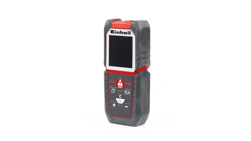 Einhell 2270080 TC-LD 50 Laser Measure Device | Digital Distance Tape Meter, Tool For Measurement Of Lengths, Areas and Volumes With Pitch Function For Measuring Spacings | Includes Storage Case, Red, 12.0 cm*5.2 cm*2.5 cm